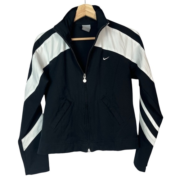 Nike Y2K Black & White Track Athletic Jacket S - Picture 1 of 4
